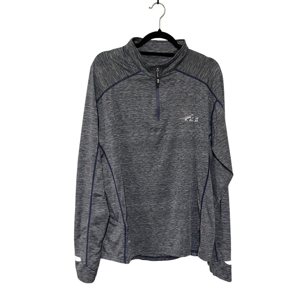 First Ascent Mens Pullover Quarter Zip Long Sleeve Shirt Blue Quik Wick Large